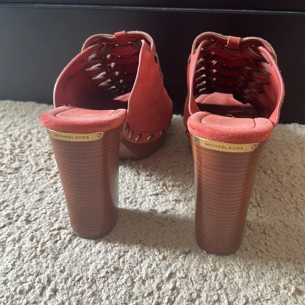 Michael Kors Westly Suede Mules - Cinnamon - Size 9.5